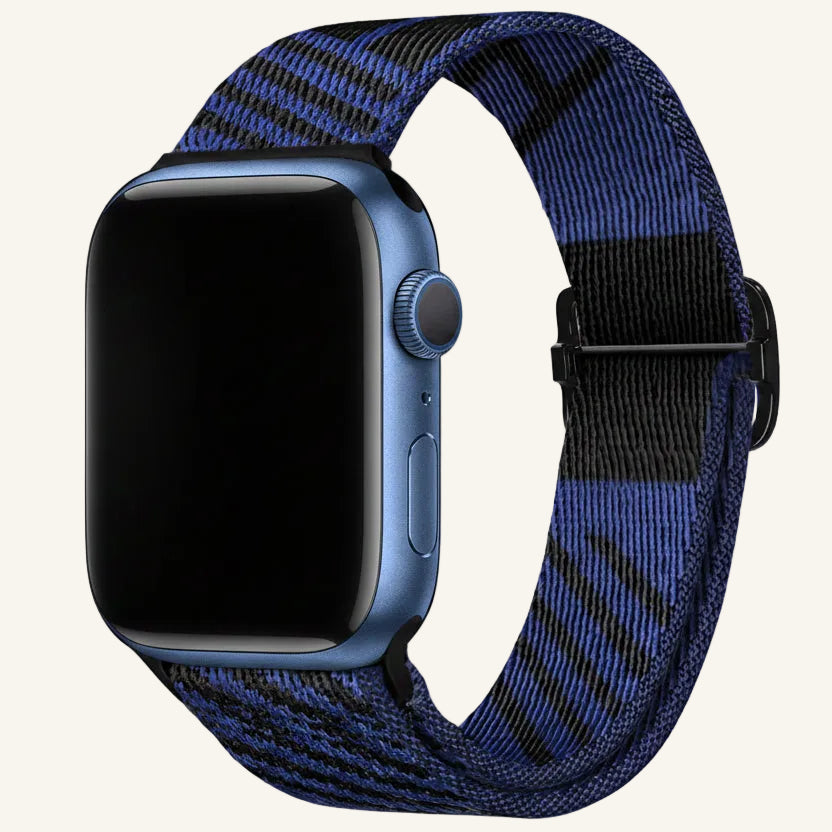 Bracelet Apple Watch nylon rayé orange et rose mexicain
