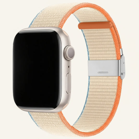 Bracelet Apple Watch nylon sport blanc laiteux
