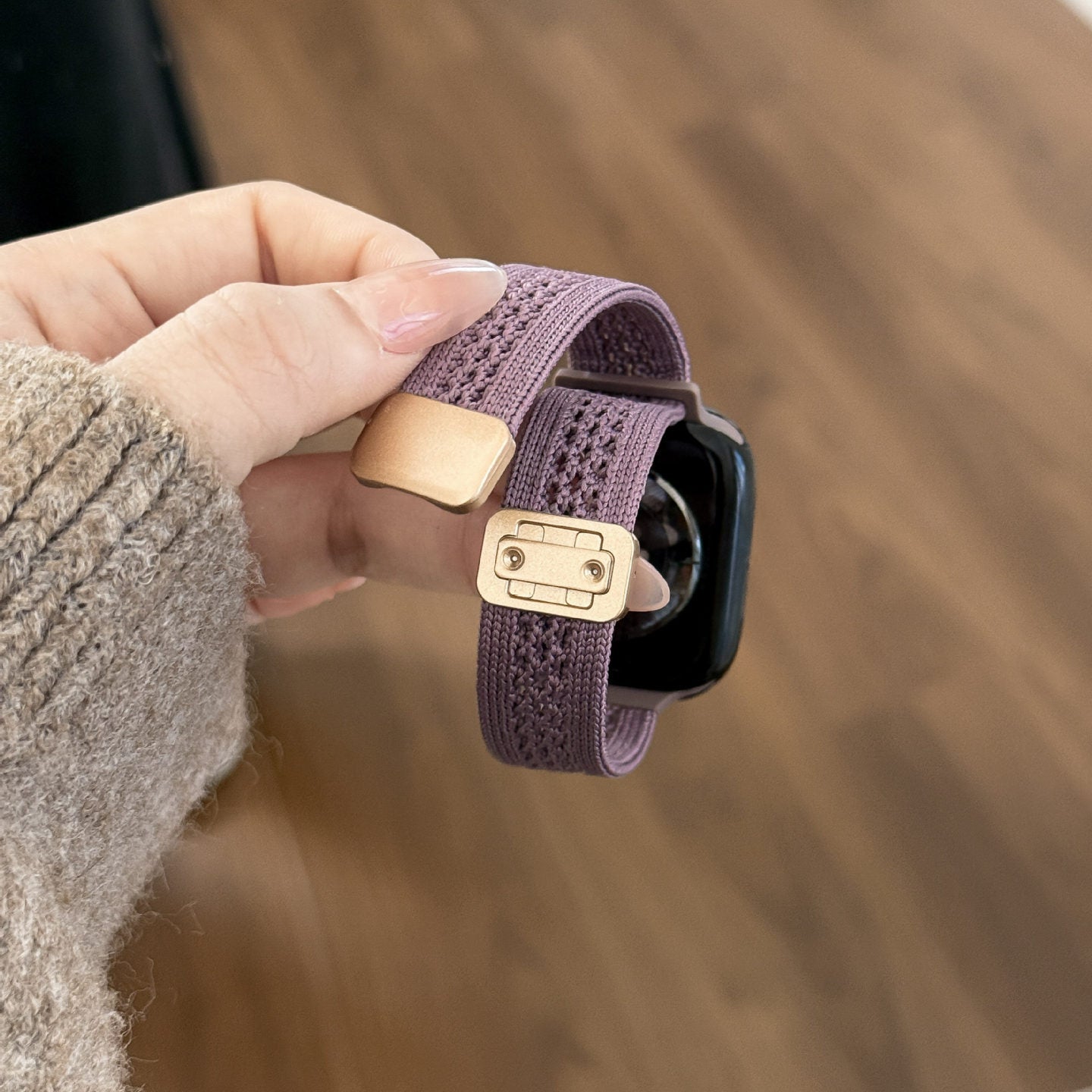 Boucle magnétique du bracelet Apple Watch nylon tissé femme