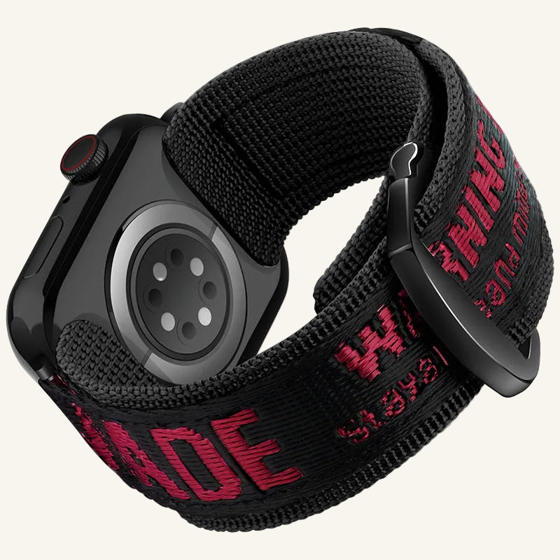 Bracelet Apple Watch nylon toile vert vif