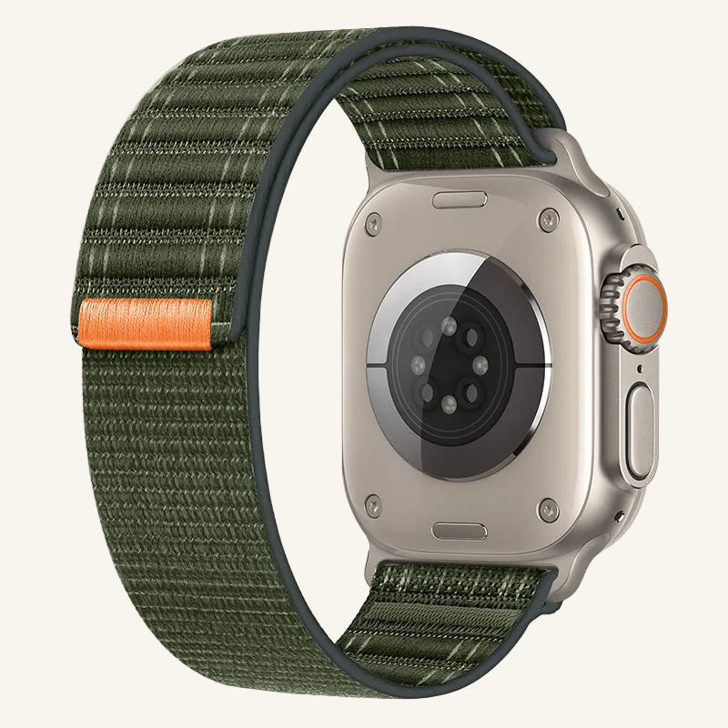 Bracelet Apple Watch nylon trail rose blanc