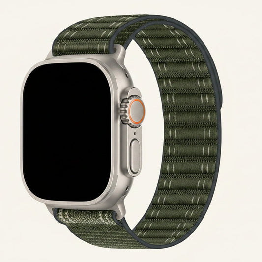 Bracelet Apple Watch nylon trail vert militaire