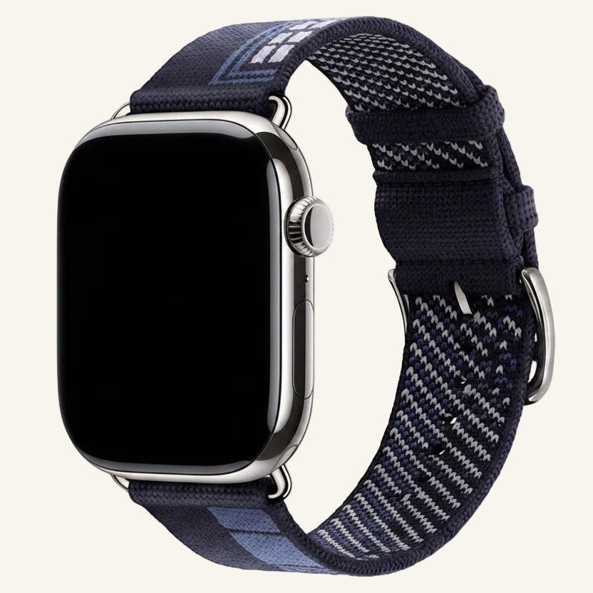 Bracelet Apple Watch nylon tressé bleu lac
