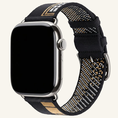 Bracelet Apple Watch nylon tressé or noir