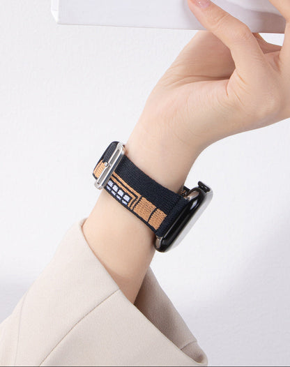 Bracelet Apple Watch nylon tressé rouge vin