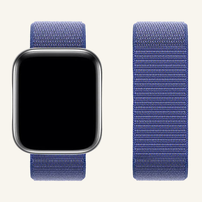 Bracelet Apple Watch nylon velcro bleu marine