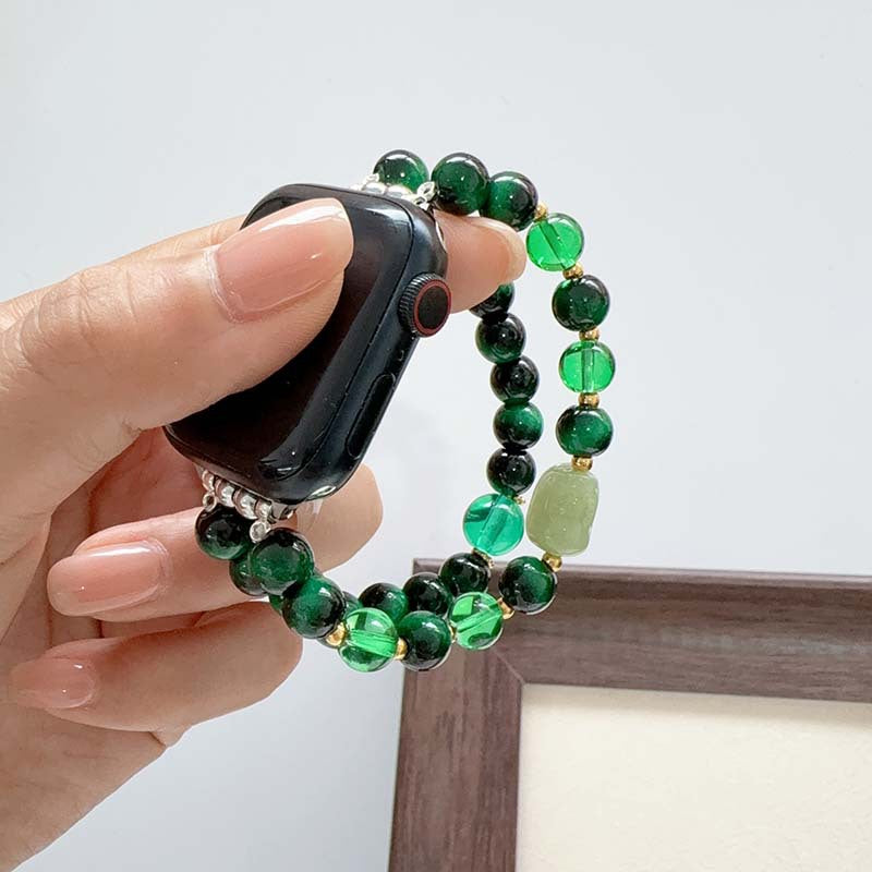Bracelet Apple Watch perles œil-de-tigre et pixiu — La Fortune