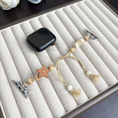 Bracelet Apple Watch perles de céramique colorées motif étoile de mer — La Marée