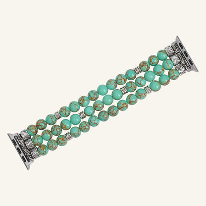 Gros plan perles effet pierre pastel bracelet Apple Watch
