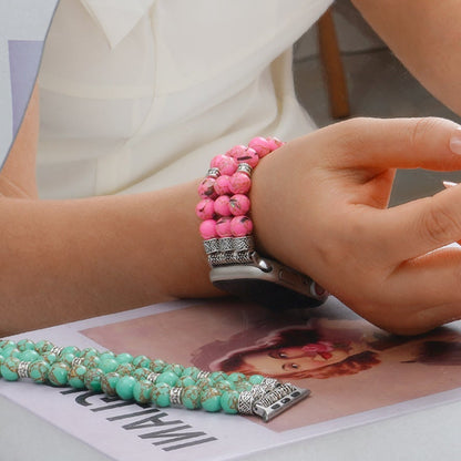 Bracelet Apple Watch perles effet pierre pastel Le Pastel présentation