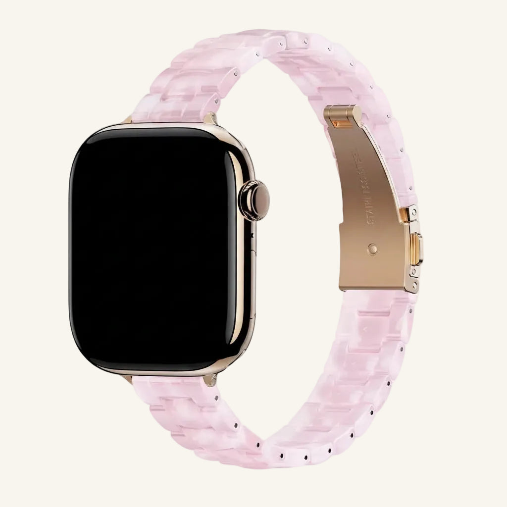 Bracelet Apple Watch résine blanc nacré femme