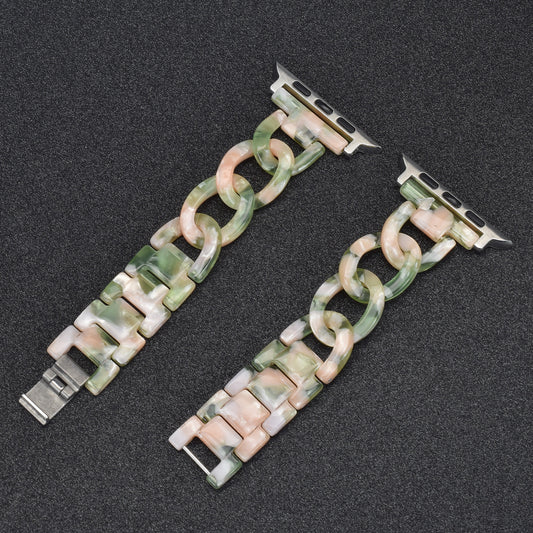 Bracelet Apple Watch résine chaîne tressée femme — La Torsade