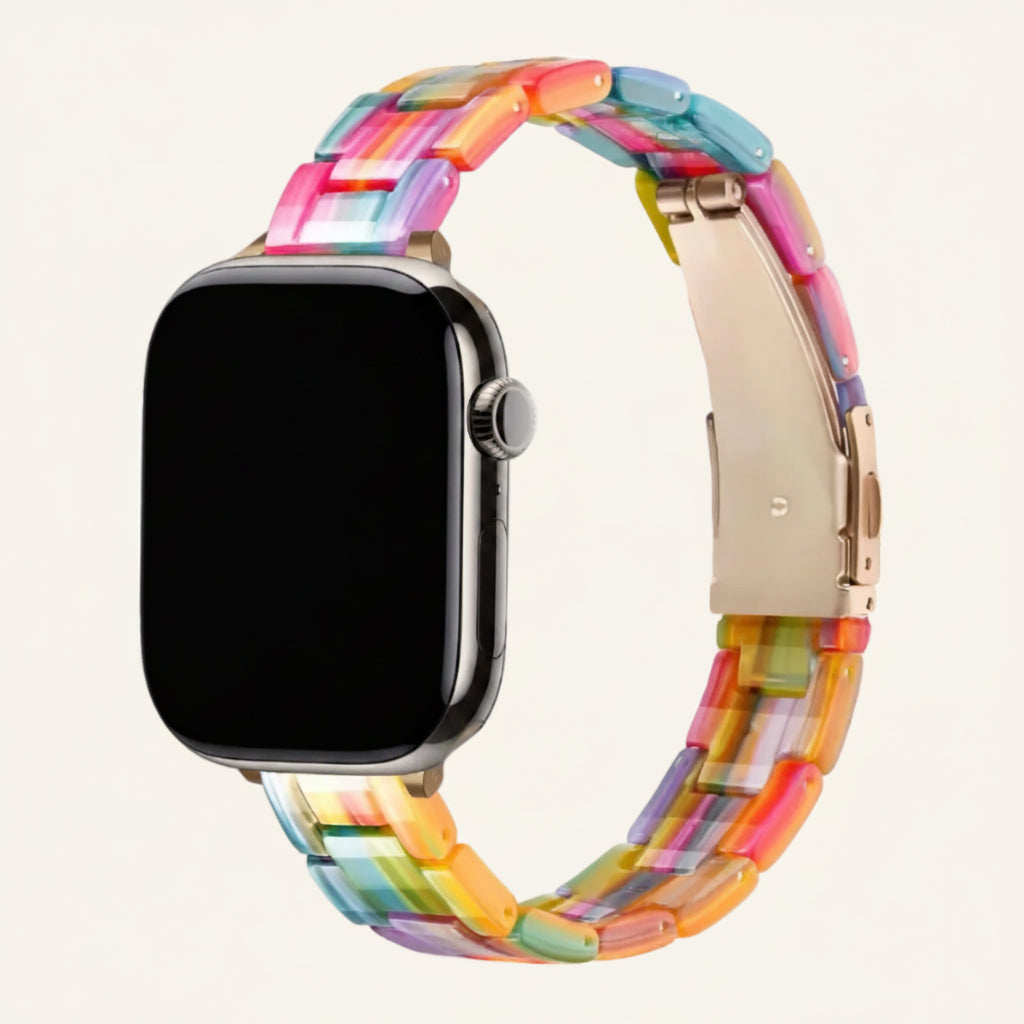 Bracelet Apple Watch résine fermoir déployant compatible Series SE et Ultra