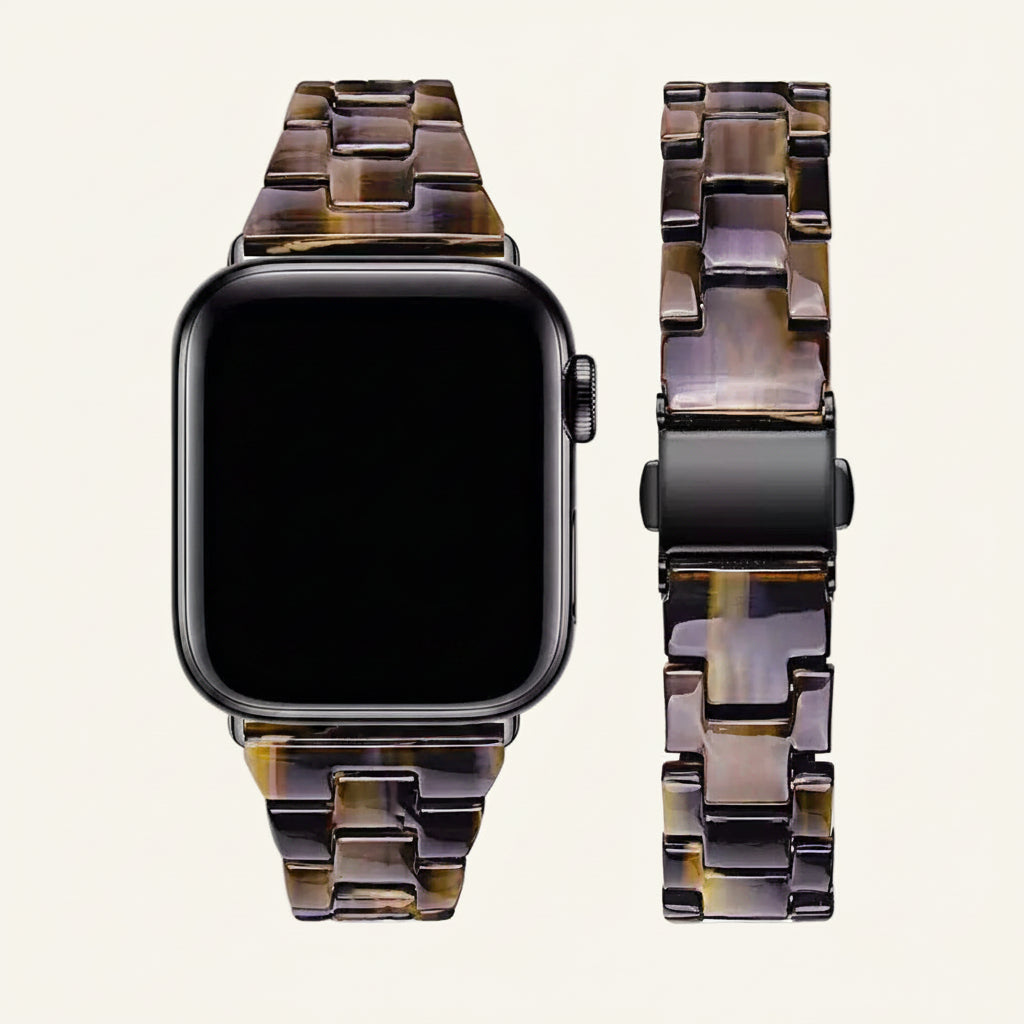 Bracelet Apple Watch résine fine floral rose femme