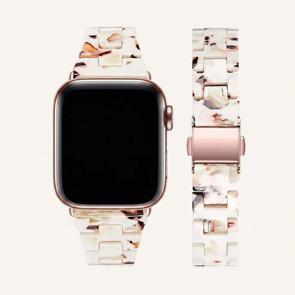 Bracelet Apple Watch résine fine imprimé léopard femme