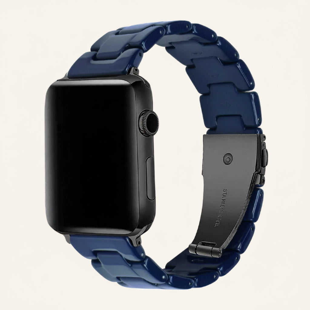 Bracelet Apple Watch résine fleur rose femme