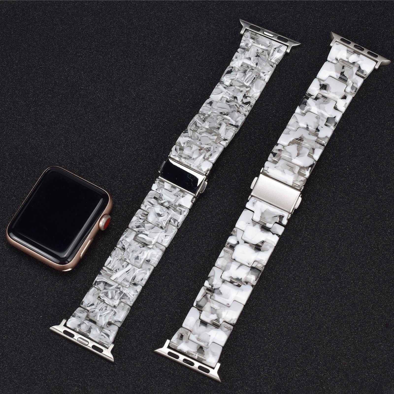 Bracelet Apple Watch résine imprimée trois brins femme — La Fantaisie