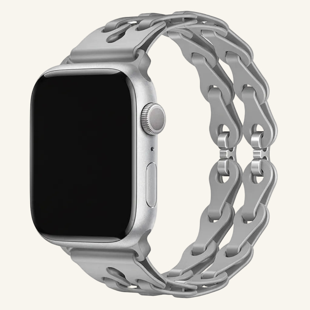 Bracelet Apple Watch silicone ajouré bleu clair femme
