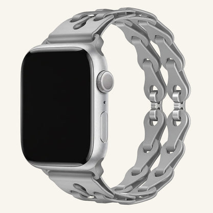 Bracelet Apple Watch silicone ajouré bleu clair femme