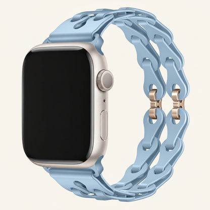 Bracelet Apple Watch silicone ajouré effet chaîne compatible Series SE et Ultra