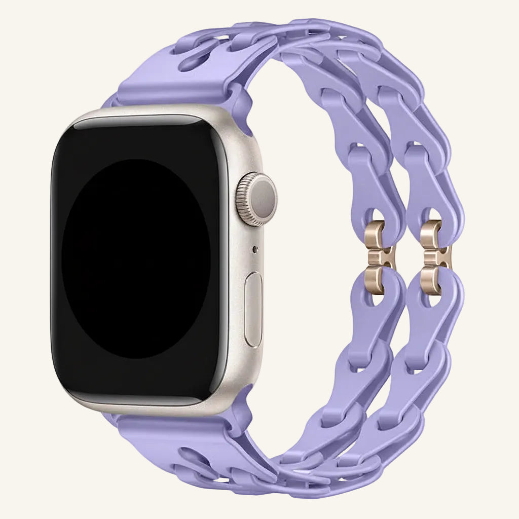 Bracelet Apple Watch silicone ajouré gamme de couleurs femme