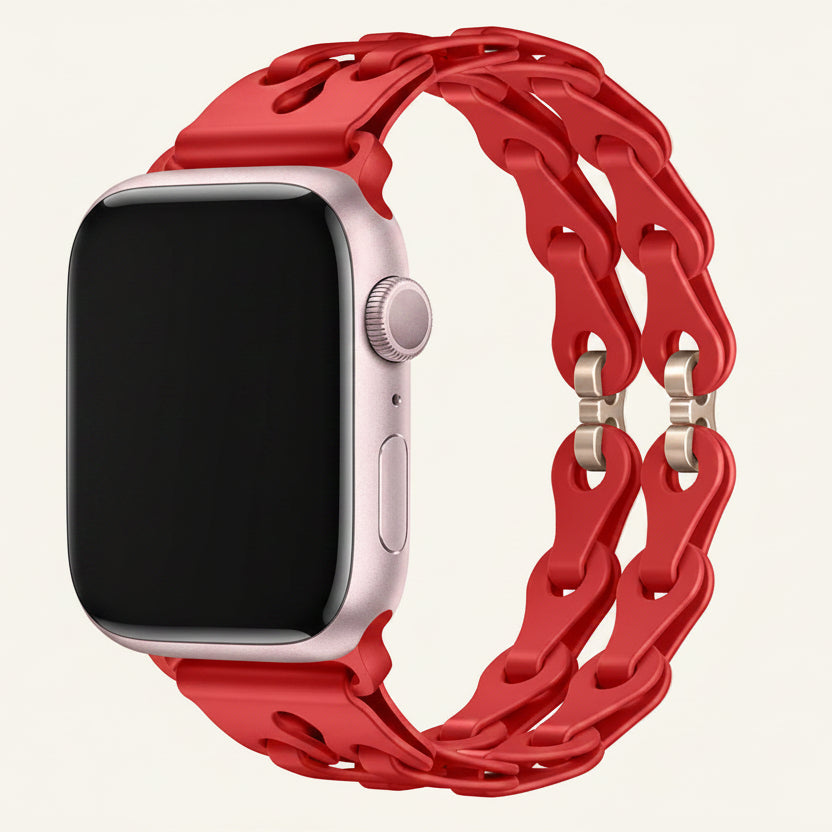 Bracelet Apple Watch silicone ajouré macaron femme