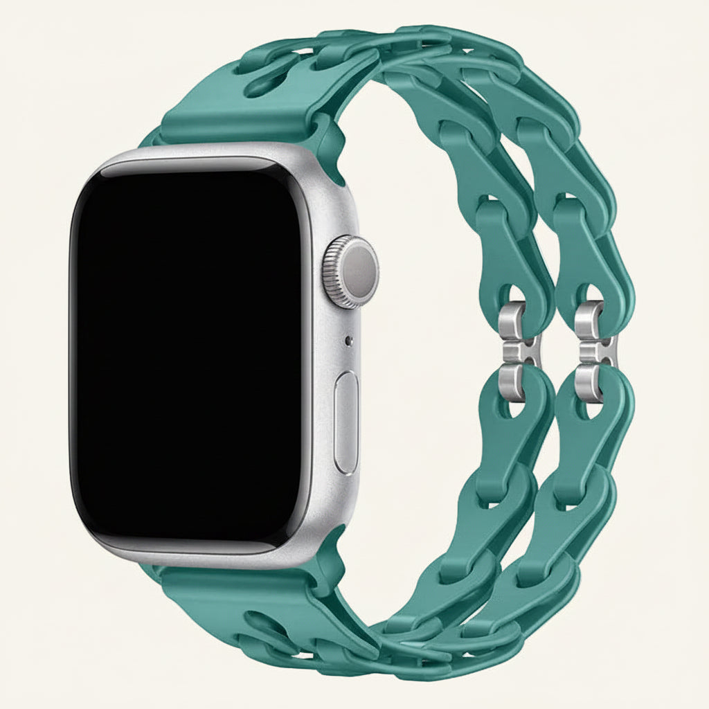 Bracelet Apple Watch silicone ajouré noir femme