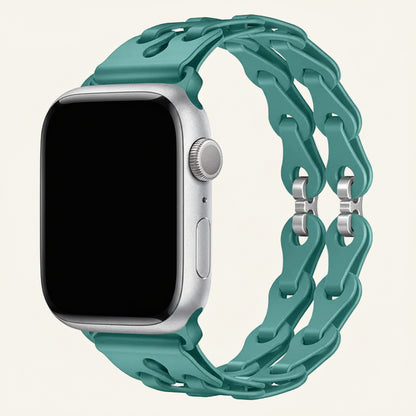 Bracelet Apple Watch silicone ajouré noir femme