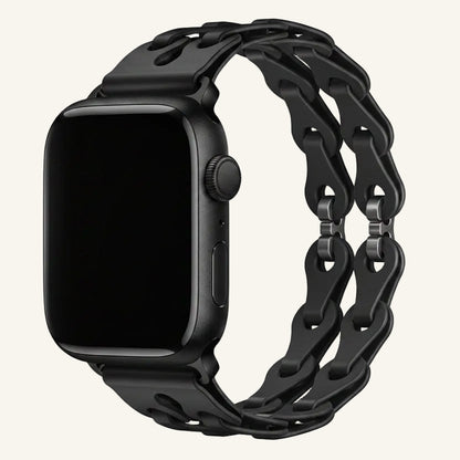 Bracelet Apple Watch silicone ajouré sable rose femme
