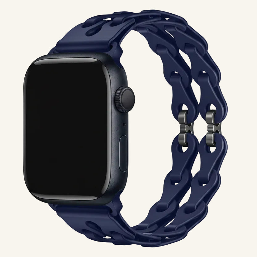 Bracelet Apple Watch silicone ajouré violet fumé femme