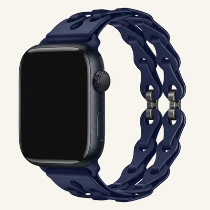 Bracelet Apple Watch silicone ajouré violet fumé femme