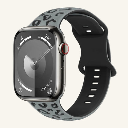Bracelet Apple Watch silicone bicolore blanc et noir