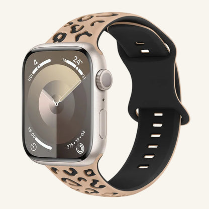 Bracelet Apple Watch silicone bicolore gris et menthe