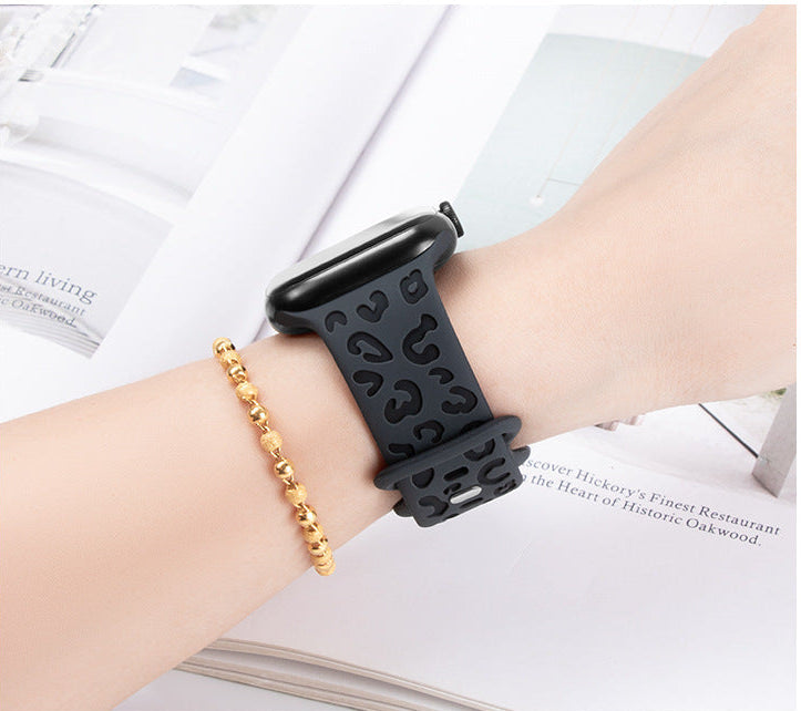 Bracelet Apple Watch silicone bicolore texture léopard — Le Félin