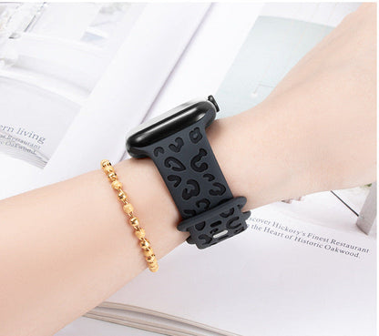 Bracelet Apple Watch silicone bicolore texture léopard — Le Félin