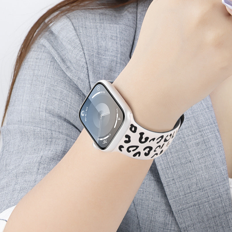Bracelet Apple Watch silicone bicolore marron et noir