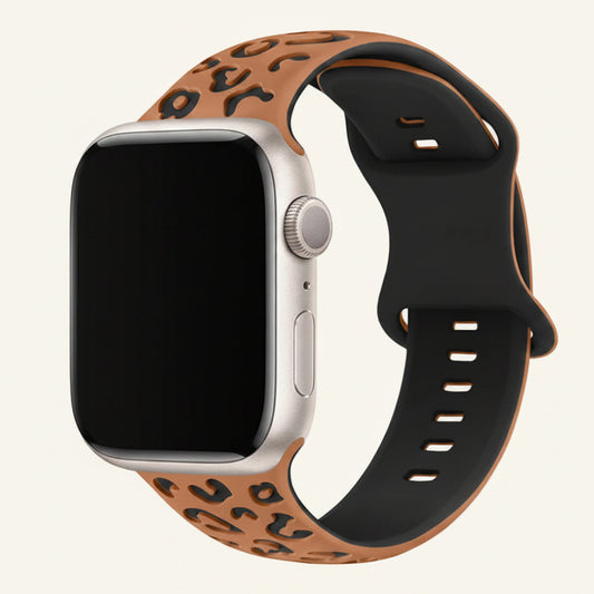 Bracelet Apple Watch silicone bicolore noir et bleu