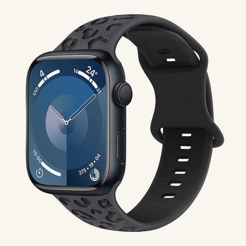 Bracelet Apple Watch silicone bicolore thé au lait et noir