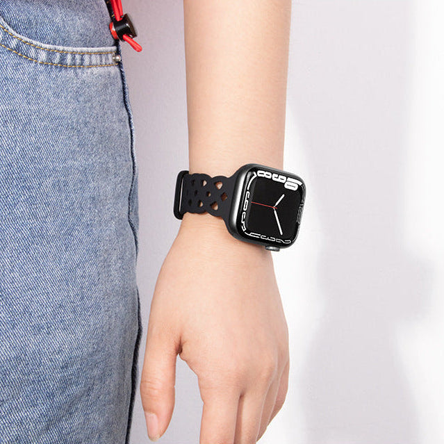 Bracelet Apple Watch silicone bord dentelle ajouré femme — La Dentelle