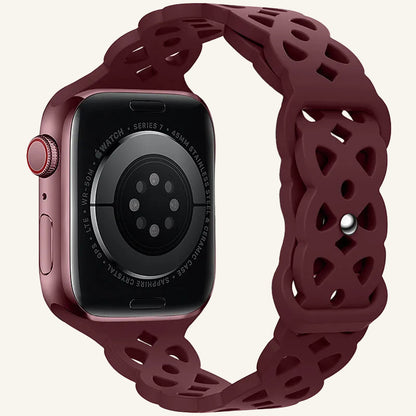 Bracelet Apple Watch silicone dentelle noir femme
