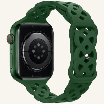 Bracelet Apple Watch silicone dentelle thé au lait femme