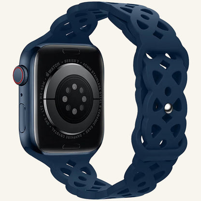 Bracelet Apple Watch silicone dentelle violet fumé femme