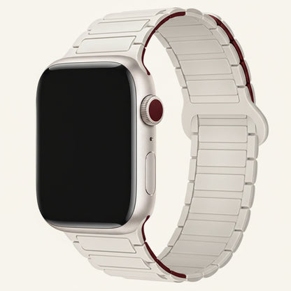 Bracelet Apple Watch silicone magnétique indigo et gris
