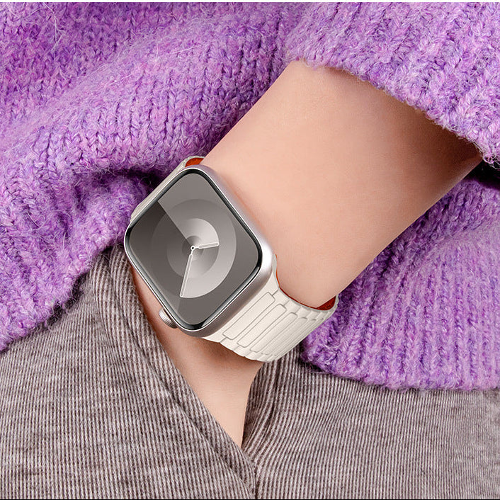 Motif I en relief du bracelet Apple Watch silicone magnétique