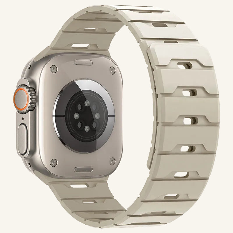 Bracelet Apple Watch silicone magnétique noir et bordeaux