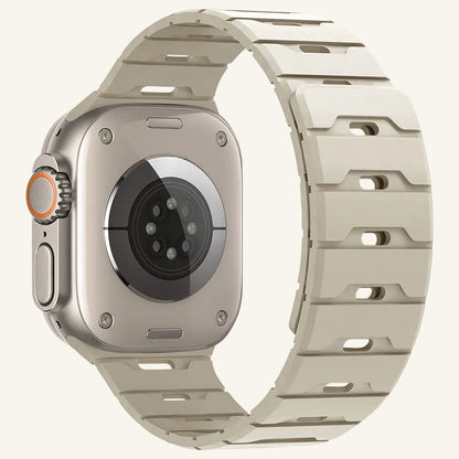 Bracelet Apple Watch silicone magnétique noir et bordeaux