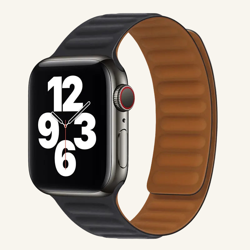 Bracelet Apple Watch silicone magnétique noir