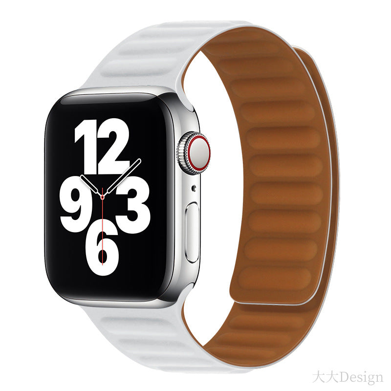 Bracelet Apple Watch silicone magnétique rouge