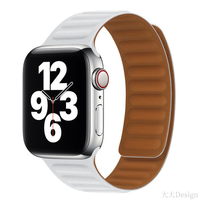 Bracelet Apple Watch silicone magnétique rouge