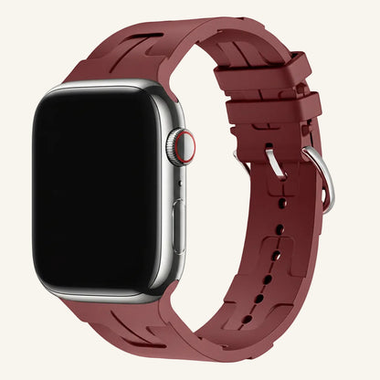 Bracelet Apple Watch silicone motif H bleu marine